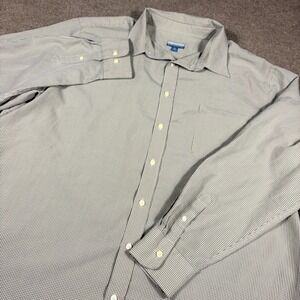 Breakwater Shirt Men's 2XL White Check Chest Pocket Long Sleeve Collar Button Up